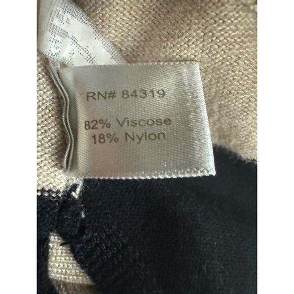 Boston Proper Black Tan Striped Soft Sweater Cold Shoulder Size XS Knit Top Fall - Picture 6 of 7
